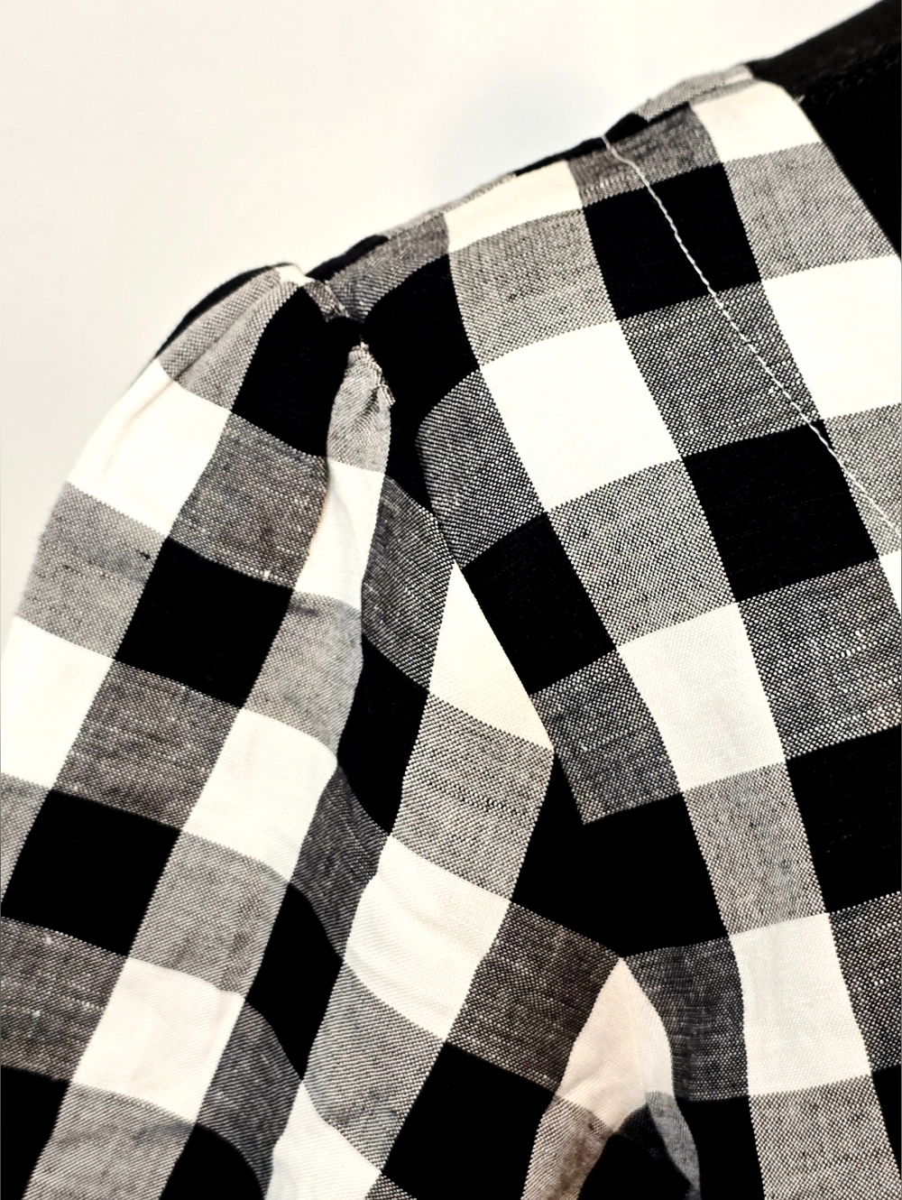 LOFT Black White Gingham Dress Teacher Linen Blend Cottagecore Coastal Preppy - Picture 6 of 12